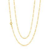 9ct Yellow Gold 3:1 Figaro 50cm Chain 50Gauge 9Y