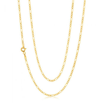 9ct Yellow Gold 3:1 Figaro 50cm Chain 50Gauge 9Y