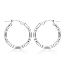 Load image into Gallery viewer, 9ct White Gold Plain 30mm Hoops