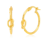 9ct Yellow Gold 15mm Hoop Earrings With Knot Details