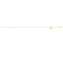 Load image into Gallery viewer, 9ct Yellow Gold Heart Charm 3:1 Figaro 29cm Anklet