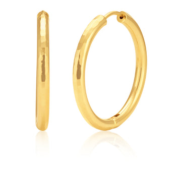 9ct Yellow Gold 20mm Diamond Cut Hoops