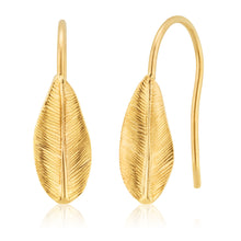 Load image into Gallery viewer, 9CT Yellow Gold Leaf Drop Earrings