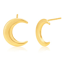 Load image into Gallery viewer, 9ct Yellow Gold Crescent Moon Studs