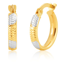 Load image into Gallery viewer, 9ct Yellow and White Gold Hoop Earrings