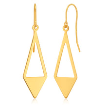 Load image into Gallery viewer, 9ct Yellow Gold Open Triangle Drop Earrings