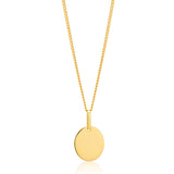 9ct Yellow Gold Plain Oval Pendant