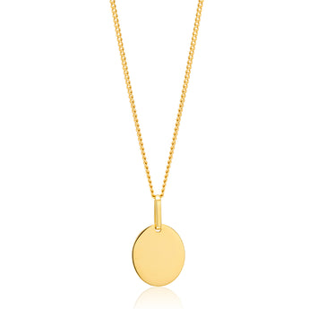 9ct Yellow Gold Plain Oval Pendant