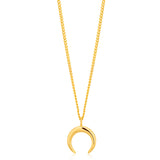 9ct Yellow Gold Crescent Moon Pendant