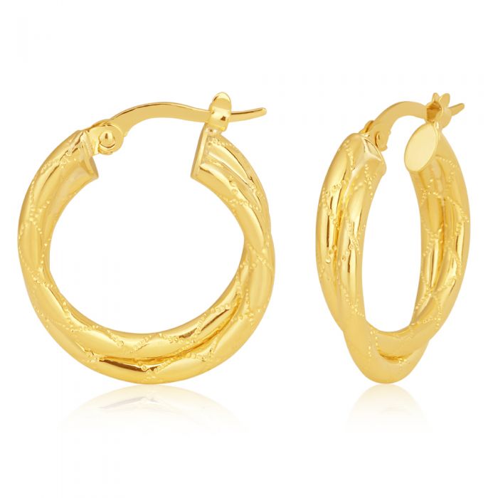 Crossover hoop earrings deals