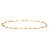 9ct Yellow Gold Ball Charms on 27cm Trace Link Anklet