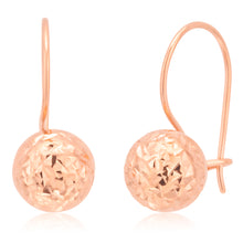 Load image into Gallery viewer, 9ct Rose Gold 7mm Diamond Cut Euroball Earrings