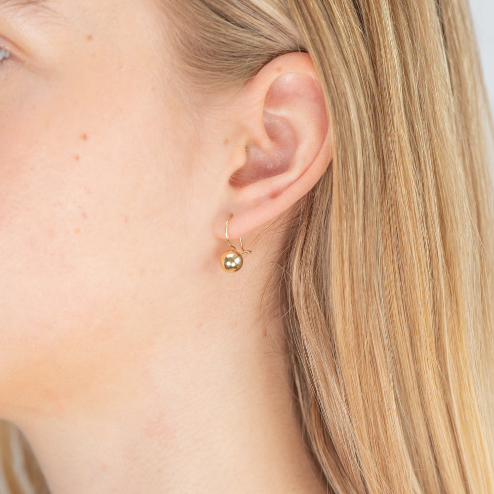 9ct Yellow Gold 7mm Euroball Earrings Grahams Jewellers