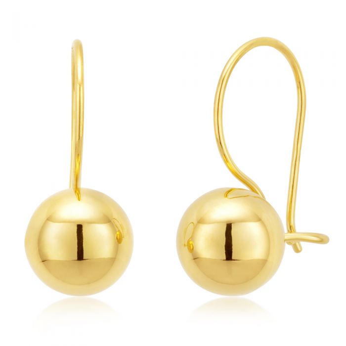 9ct Yellow Gold 7mm Euroball Earrings Grahams Jewellers
