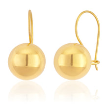 Load image into Gallery viewer, 9ct Yellow Gold Plain 10mm Ball Earwire Earrings