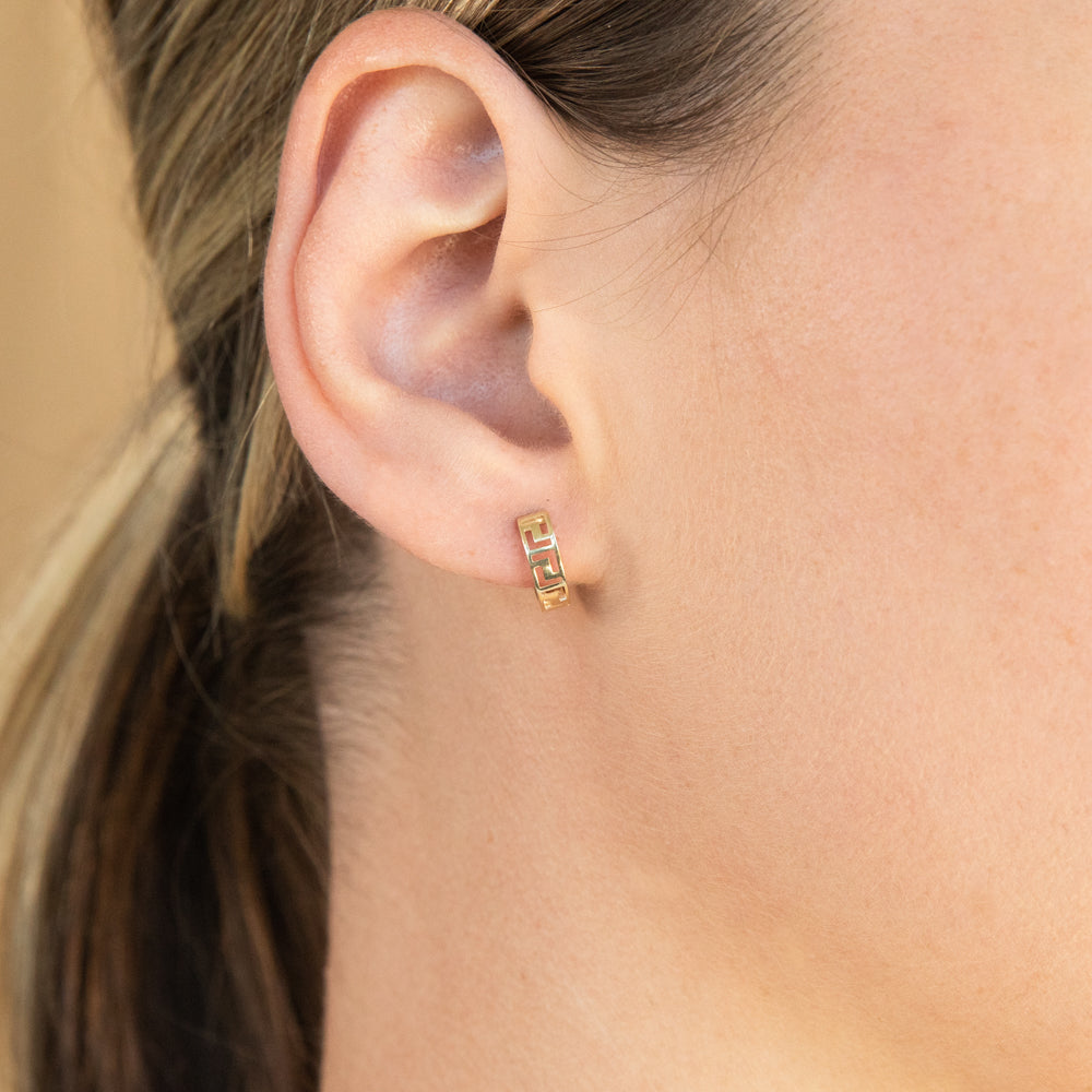 9ct Yellow Gold Huggies Cutout Earrings