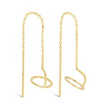 Load image into Gallery viewer, 9ct Yellow Gold Circle Threader Earrings