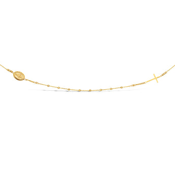 9ct Yellow Solid Gold Diamond Cut Beads Religious Chain