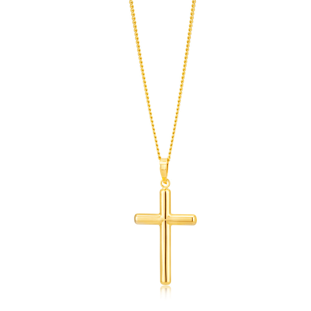 9ct Yellow Gold Plain Cross Pendant