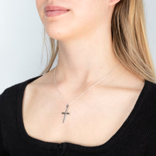 Load image into Gallery viewer, 9ct White Gold Plain Cross Pendant
