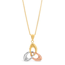 Load image into Gallery viewer, 9ct Three-Tone Gold Trilogy Pendant