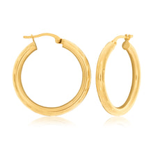 Load image into Gallery viewer, 9ct Yellow Gold Diamond Cut 20mm Hoop Earrings
