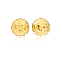 Load image into Gallery viewer, 9ct Yellow Gold Diamond Cut Half Round 5mm Stud Earrings