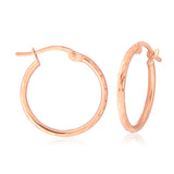9ct Rose Gold Plain 15MM Hoop Earrings