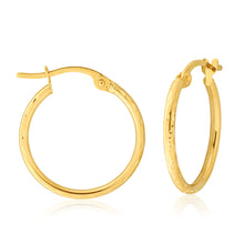 Load image into Gallery viewer, 9ct Yellow Gold  Diamond Cut  Hoop Earrings