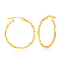 Load image into Gallery viewer, 9ct Yellow Gold Plain 20mm Hoop Earrings