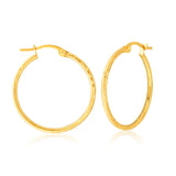 9ct Yellow Gold Plain 20mm Hoop Earrings