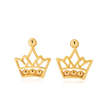 Load image into Gallery viewer, 9ct Yellow Gold Crown Stud Earrings