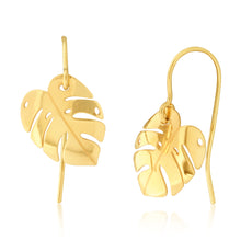 Load image into Gallery viewer, 9ct Yellow Gold Leaf Drop Earrings