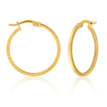 Load image into Gallery viewer, 9ct Yellow Gold Diamond Cut 20mm Hoop Earrings