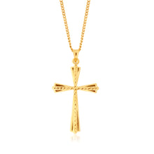 Load image into Gallery viewer, 9ct Yellow Gold Fancy Cross Pendant