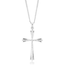 Load image into Gallery viewer, 9ct White Gold Fancy Cross Pendant