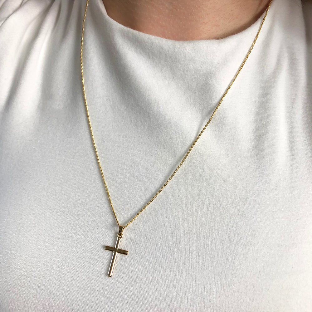 9ct cross sales and chain