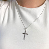 9ct White Gold Cross Pendant