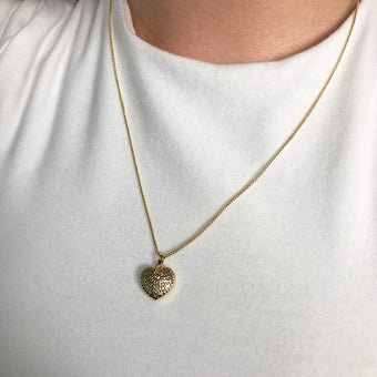 9ct Yellow Gold Scroll Heart Pendant