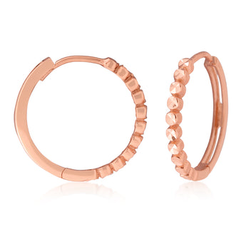 9ct Rose Gold Hoop Patterned Earrings