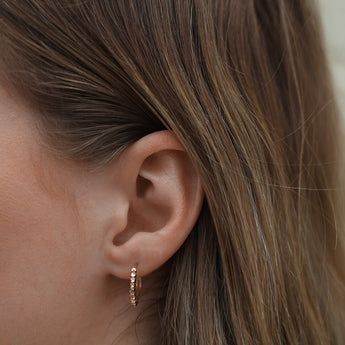 9ct Rose Gold Hoop Patterned Earrings