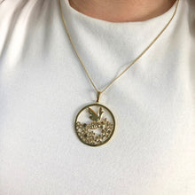 Load image into Gallery viewer, 9ct Gold Bee Hoop Pendant