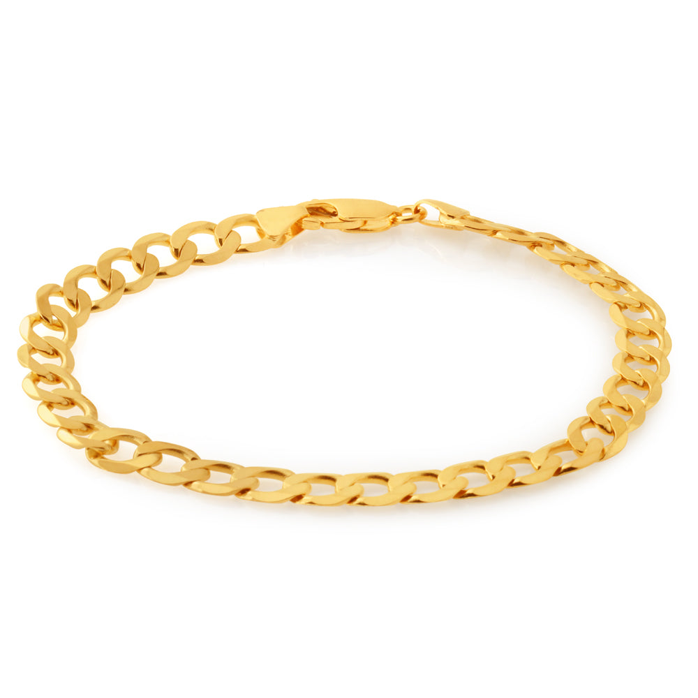 9ct Yellow Gold 21cm Curb Bracelet