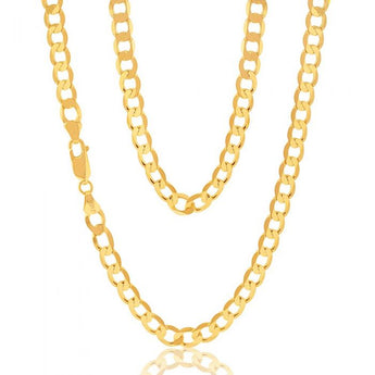9ct Yellow Gold 55cm Curb Chain