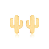 9ct Yellow Gold Cactus Stud Earrings