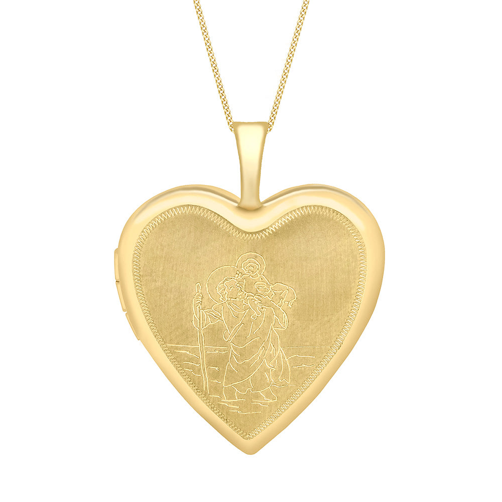 9ct Yellow Gold 20mm Heart Locket Pendant