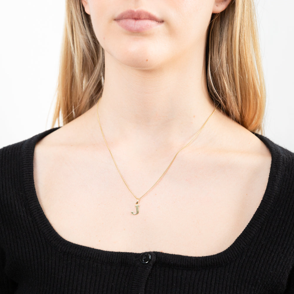 Letter j necklace gold deals