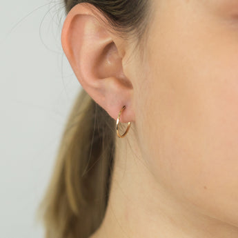 9ct Yellow Gold 15mm Hinged Hoop Earrings