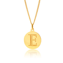 Load image into Gallery viewer, 9ct Yellow Gold Charm With Initial &quot;E&quot; Pendant