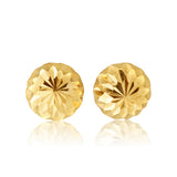 9ct Yellow Gold Round Stud Earrings